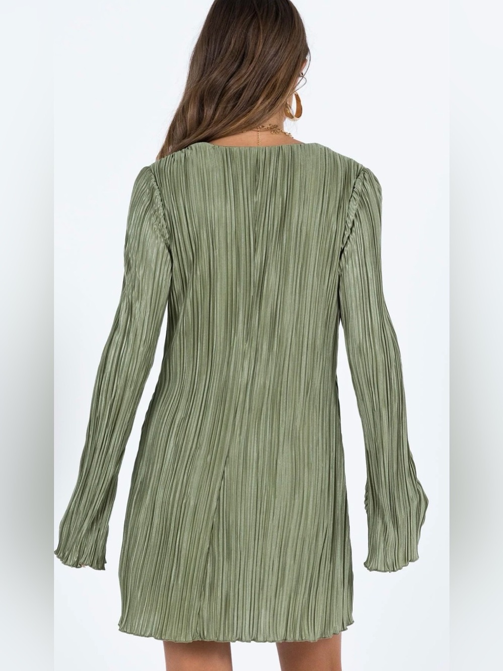 Malop Long Sleeve Mini Dress Sage - Size 2 - Picture 5 of 11